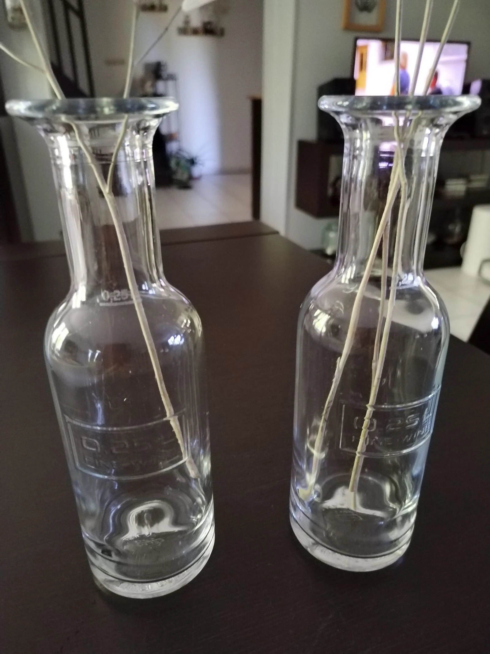 conjunto de 2 bonitos jarrones vintage con pequeñas ramas de monedas del papa secas. – photo 4